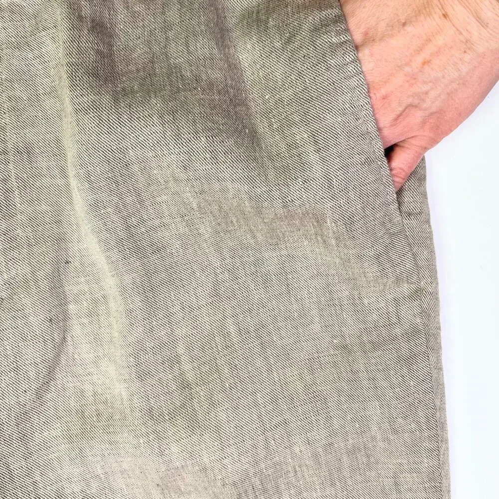 Banana Republic 38 Modern Slim Pants Flat Front Beige Linen Twill *28.5